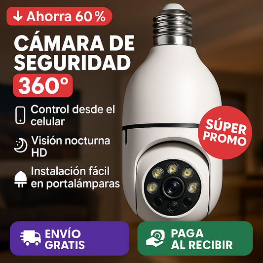 Cámara de seguridad inalámbrica adaptador bombilla
